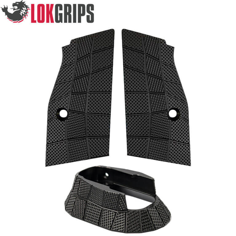 CZ TS 2, CZ 75 Tactical Sports alu Gridlok set - embudo de cargador & cachas