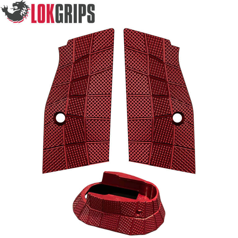 CZ TS 2, CZ 75 Tactical Sports alu Gridlok set - embudo de cargador & cachas