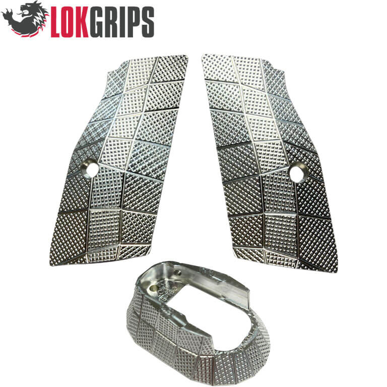 CZ TS 2, CZ 75 Tactical Sports alu Gridlok set - embudo de cargador & cachas