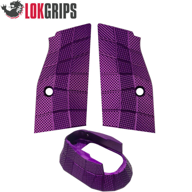 CZ TS 2, CZ 75 Tactical Sports alu Gridlok set - embudo de cargador & cachas