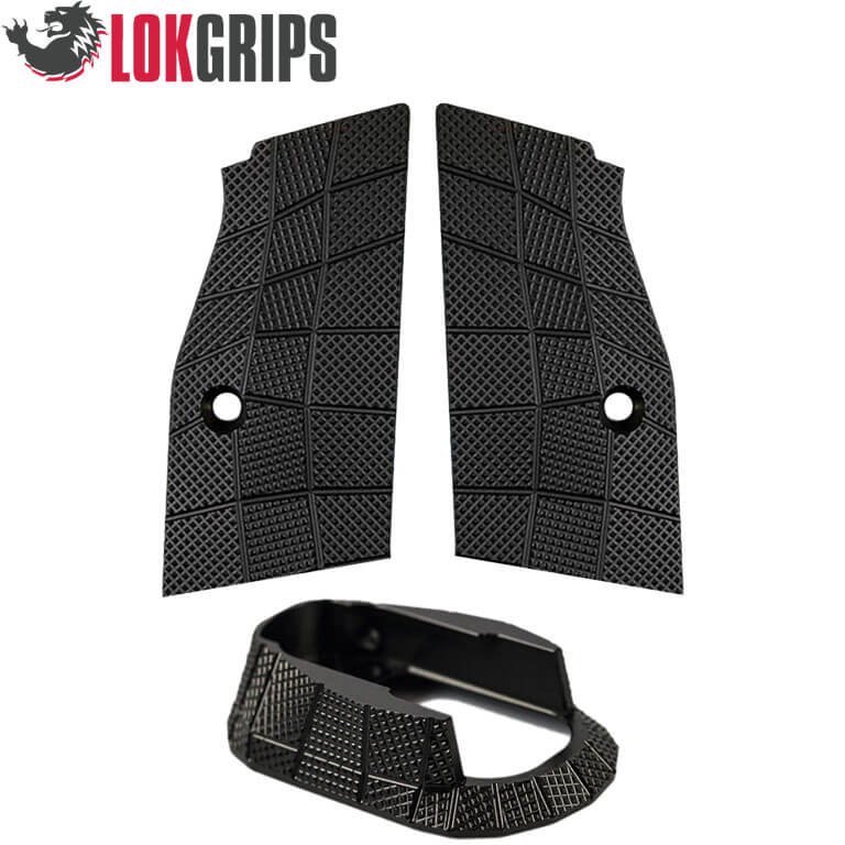 CZ Shadow 2 alu Gridlok set - embudo de cargador + cachas + botón