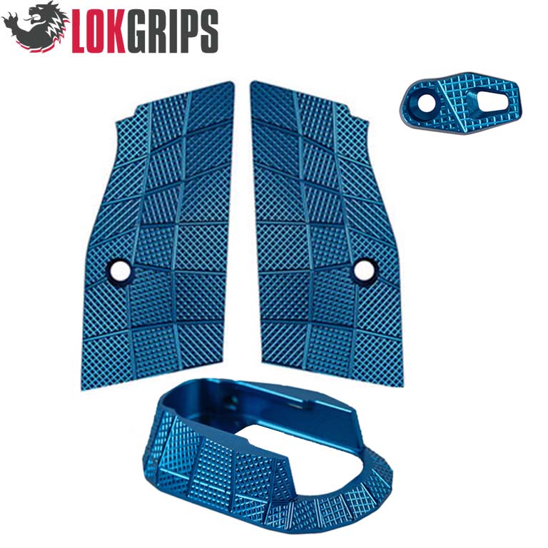 CZ Shadow 2 alu Gridlok set - embudo de cargador + cachas + botón