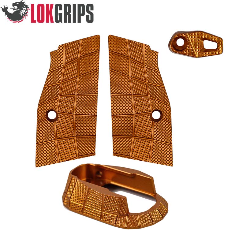 CZ Shadow 2 alu Gridlok set - embudo de cargador + cachas + botón