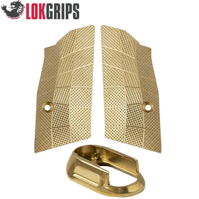 CZ Shadow 2 Compact juego de latón Gridlok - embudo de cargador y cachas