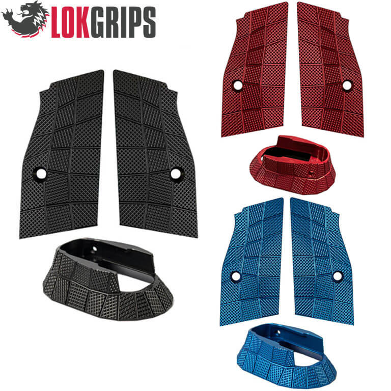 CZ Shadow 2 alu Gridlok set - embudo de cargador + cachas + botón