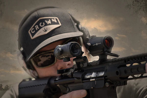 Sightmark XTM-3 magnificador 3x con montura para mira de punto rojo LQD abatible lateral