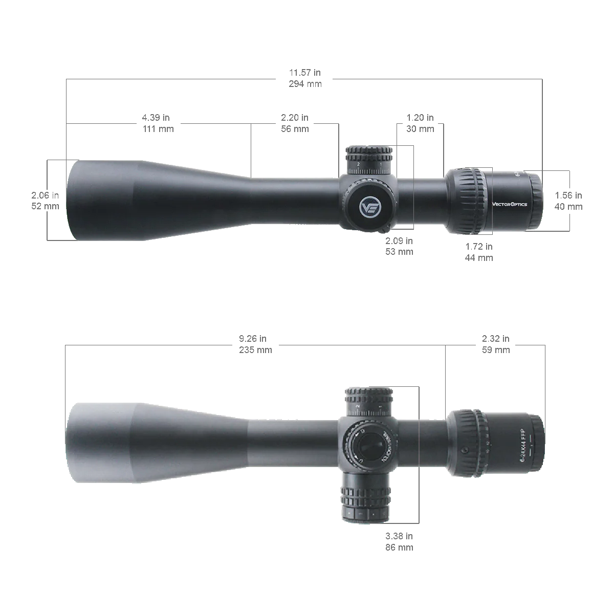 Vector Optics Veyron 6-24x44 IR Primer Plano Focal Iluminado visor de rifle Vector Optics