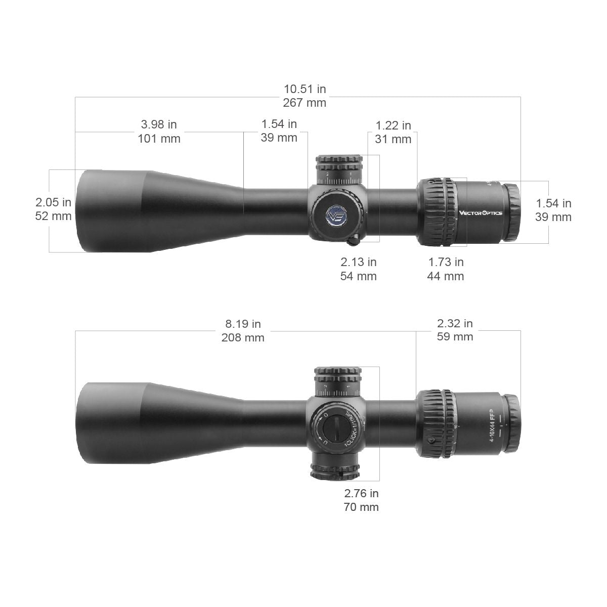 Vector Optics Veyron 4-16x44 FFP visor de rifle Vector Optics
