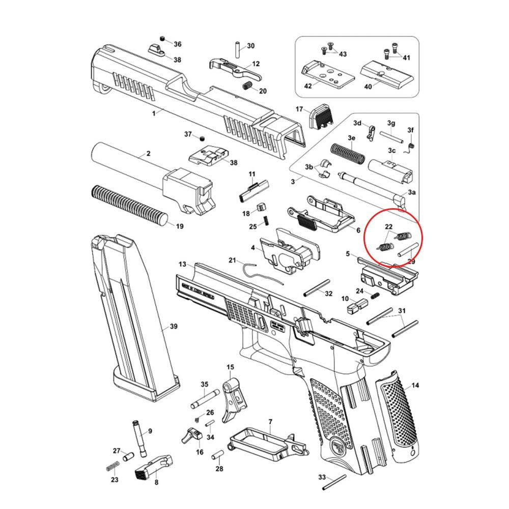 CZ P-10 muelle de la barra del gatillo de competición | 2 pcs