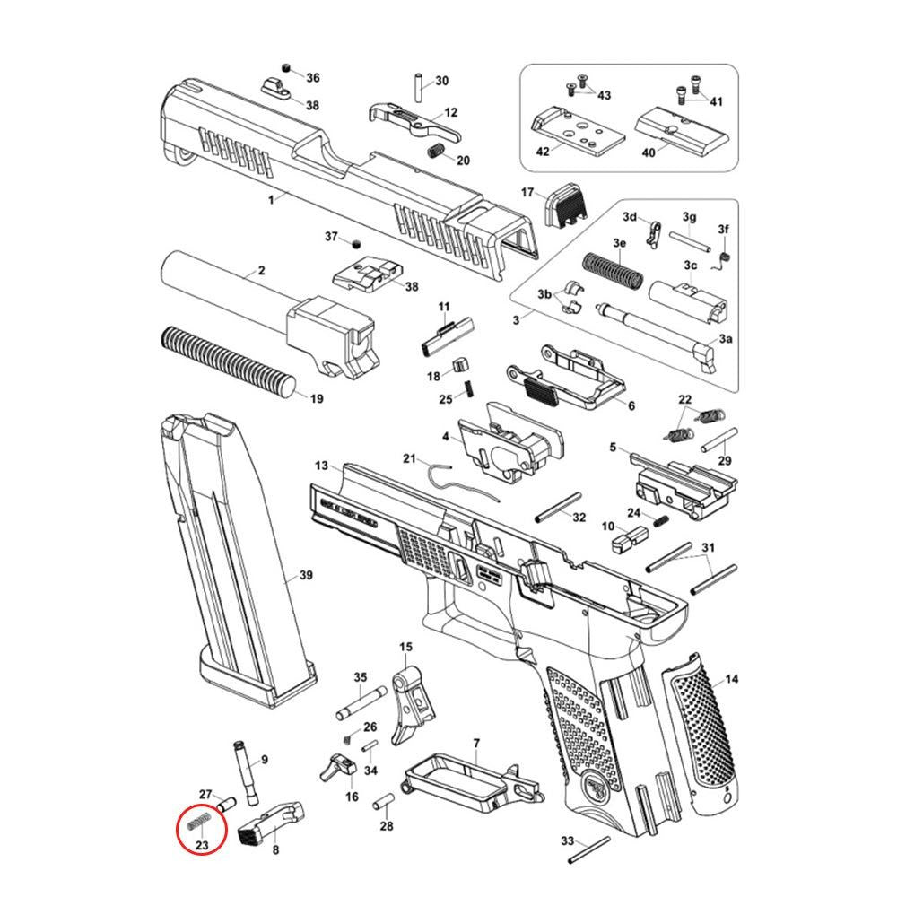 CZ P-10 muelle del retenedor del cargador