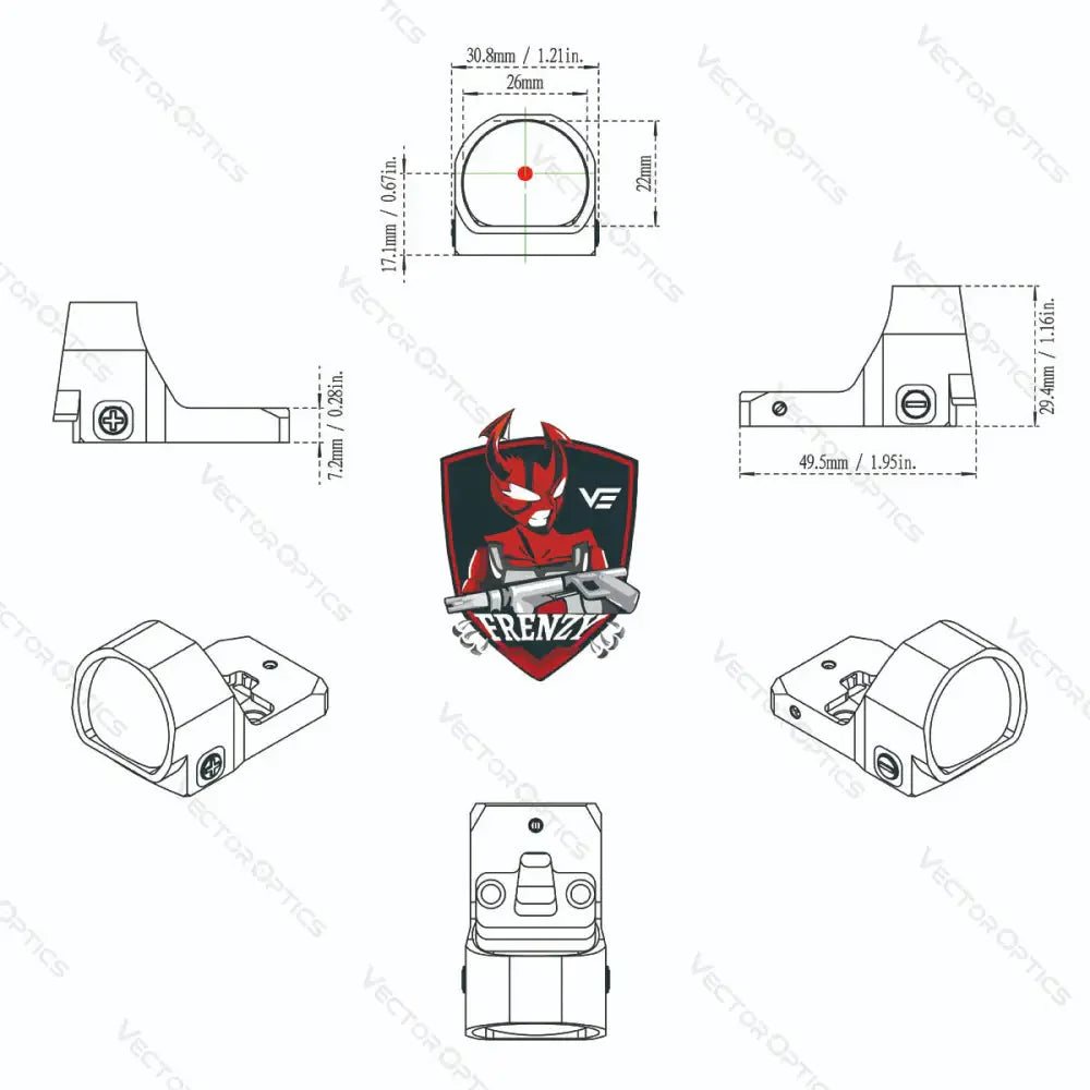 Vector Optics Frenzy 1x22x26 MOS mira de punto rojo Vector Optics