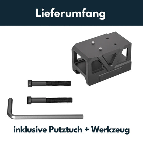 Montura para mira de punto rojo Picatinny con elevador [32 mm] | huella C-More RTS 