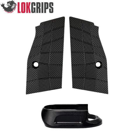 CZ Shadow 2 Compact & Carry cachas cortas de aluminio & embudo de cargador de aluminio | Gridlok_negro