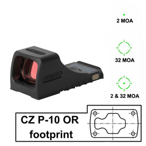 Miras de punto rojo con huella de ajuste directo