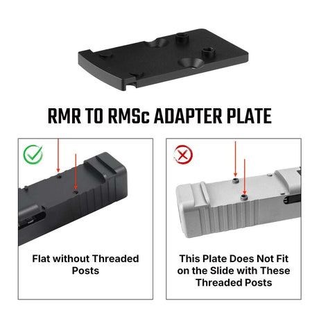Adaptador de huella | de Trijicon RMR a Shield RMSc & huella K-series