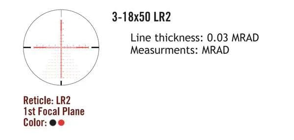 Sightmark Presidio 3-18x50 LR2 FFP visor telescópico