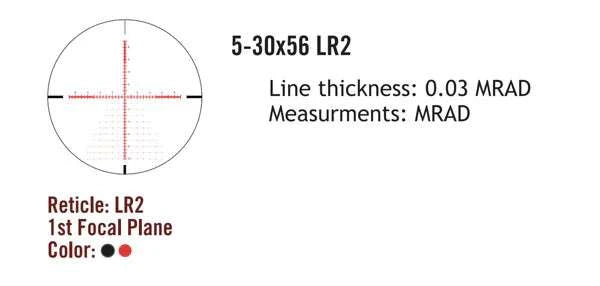 Sightmark Presidio 5-30x56 LR2 FFP visor de rifle