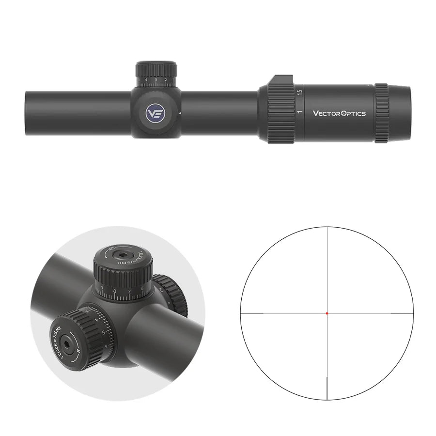 Vector Optics Forester 1-5x24 SFP Fiber visor de rifle