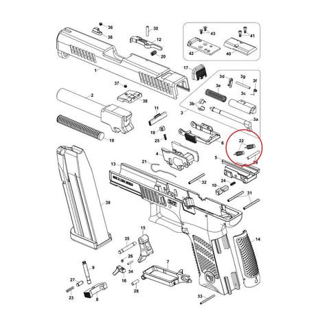 CZ P-10 muelle de la barra del gatillo de competición | 2 pcs
